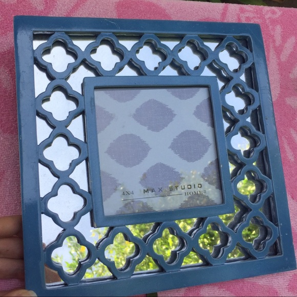 Max Studio Accents Max Studio Mirror Picture Frame Blue Home Decor